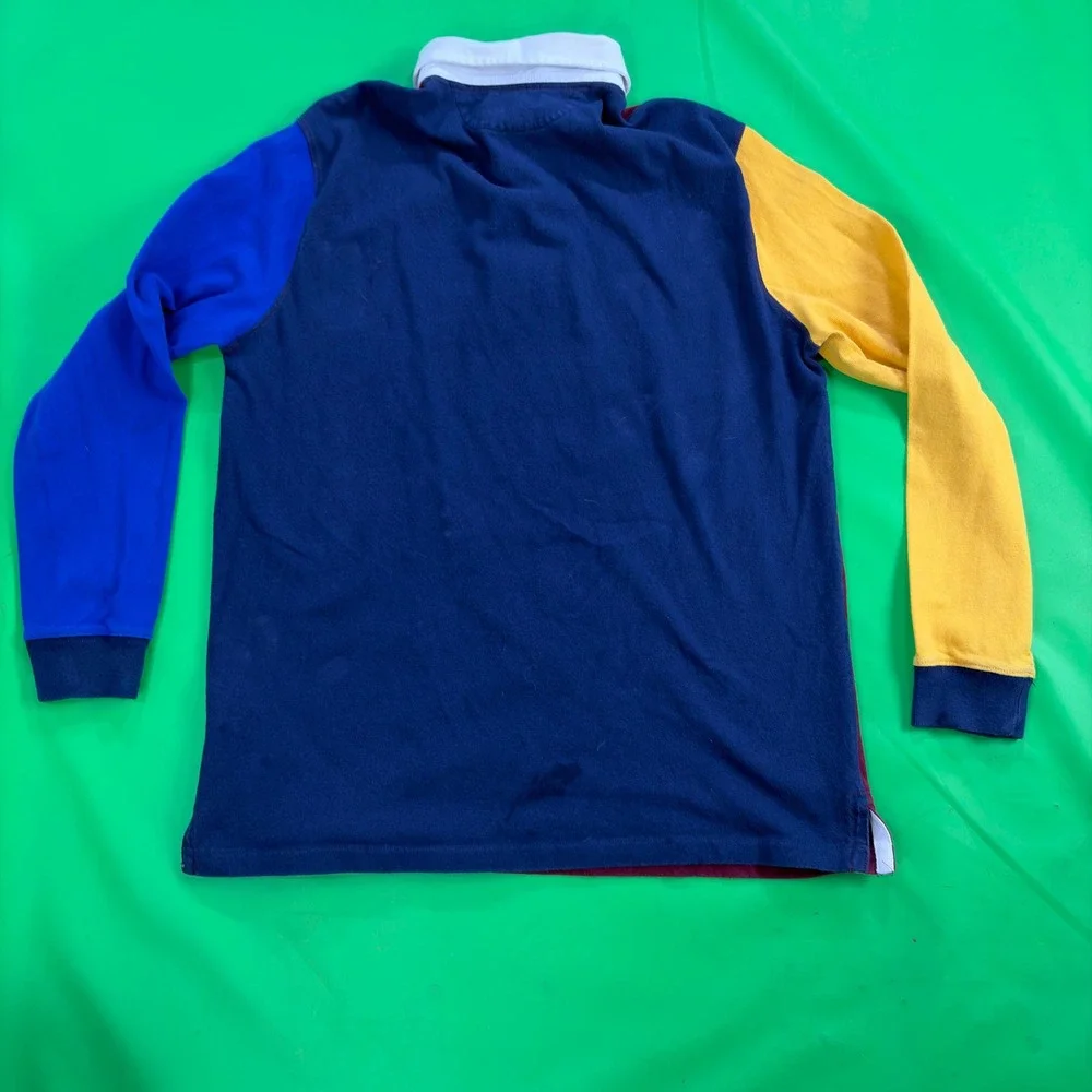 Polo Ralph Lauren Rugby Shirt Mens L Colorblock Classic Fit L/S Pony Logo EUC